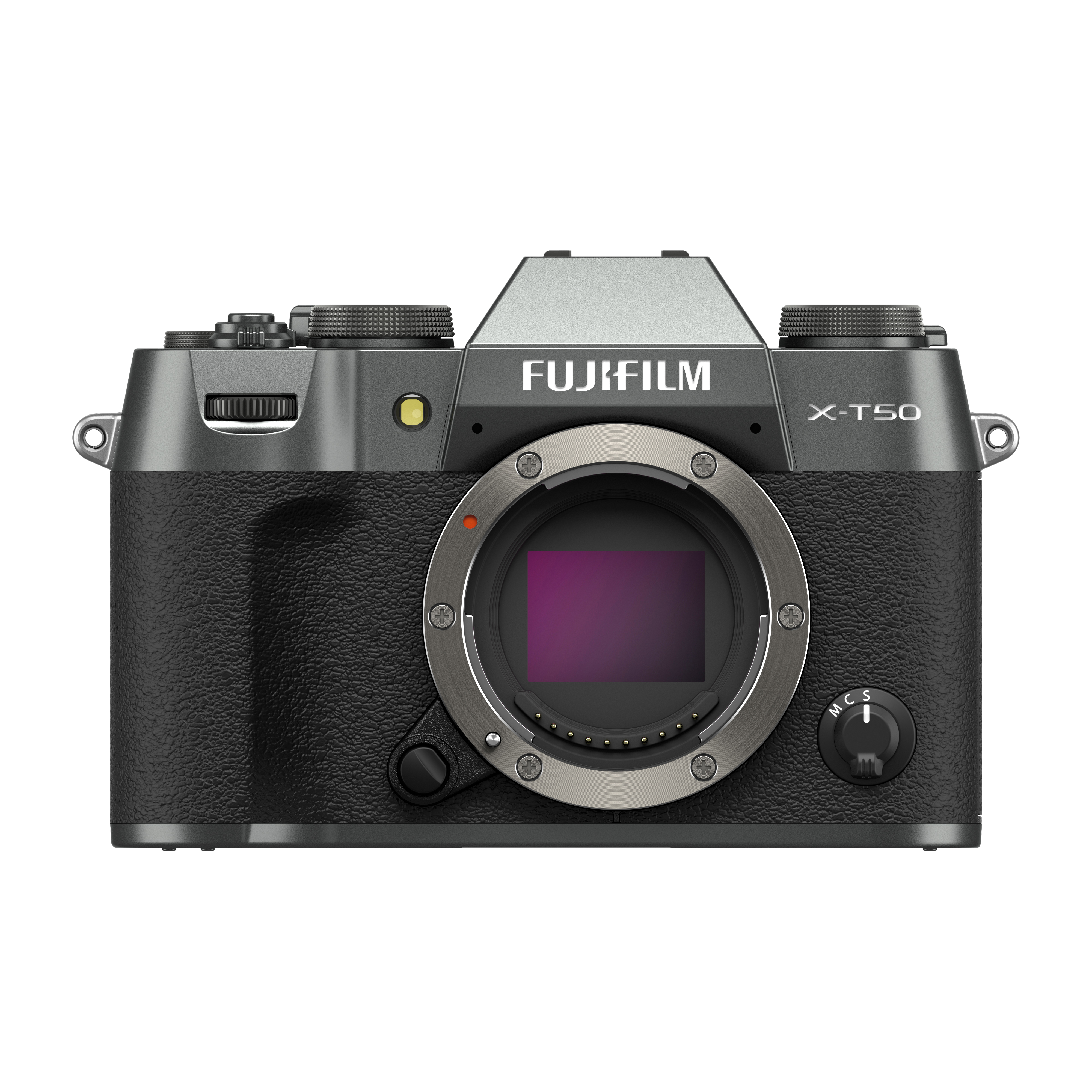 FUJIFILM X-T50 สี Charcoal เป็นกล้องดิจิตอล ดีไซน์ขนาดกะทัดรัดและน้ำหนักเบา ด้วยคุณสมบัติจำลองฟิล์มที่รวมอยู่ใน Film Dial ด้านบน สามารถสลับระหว่างโทนสีที่หลากหลายได้อย่างง่ายดาย ช่วยสร้างสรรค์ภาพถ่ายที่โดดเด่นด้วยอรรถรสแบบมืออาชีพอีกด้วย